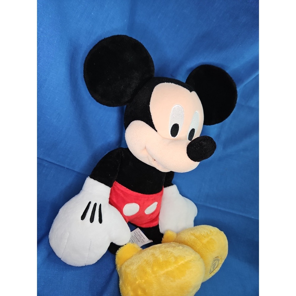 Disney Store Mickey Mouse Plush 16"‎ Logo On Foot EXCELLENT